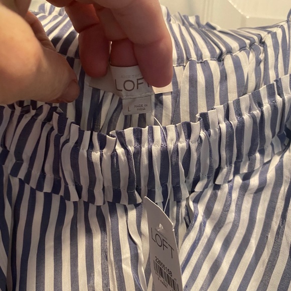 Ann Taylor LOFT stripe off shoulder dress - Picture 4 of 9